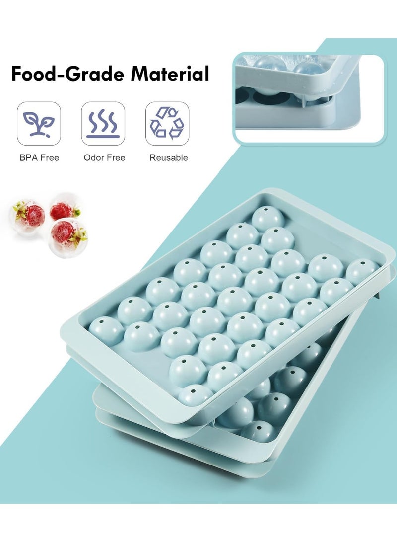 SFENG Round Ice Cube Trays for Freezer - Easy-Release - BPA Free - 3 Trays 1 Ice Bucket & Scoop - Circle Ball Ice Trays for Cocktail, Whiskey, Tea, Coffee - Removable Lid - Ice Molds for Freezer - Image 3
